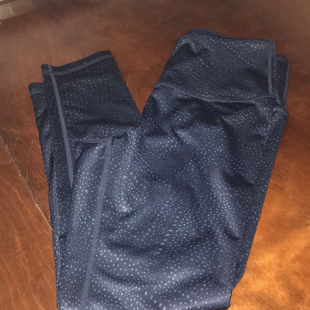 Z by Zella Women’s Small Navy Workout Athletic Leggings with Blue Speckled Dots